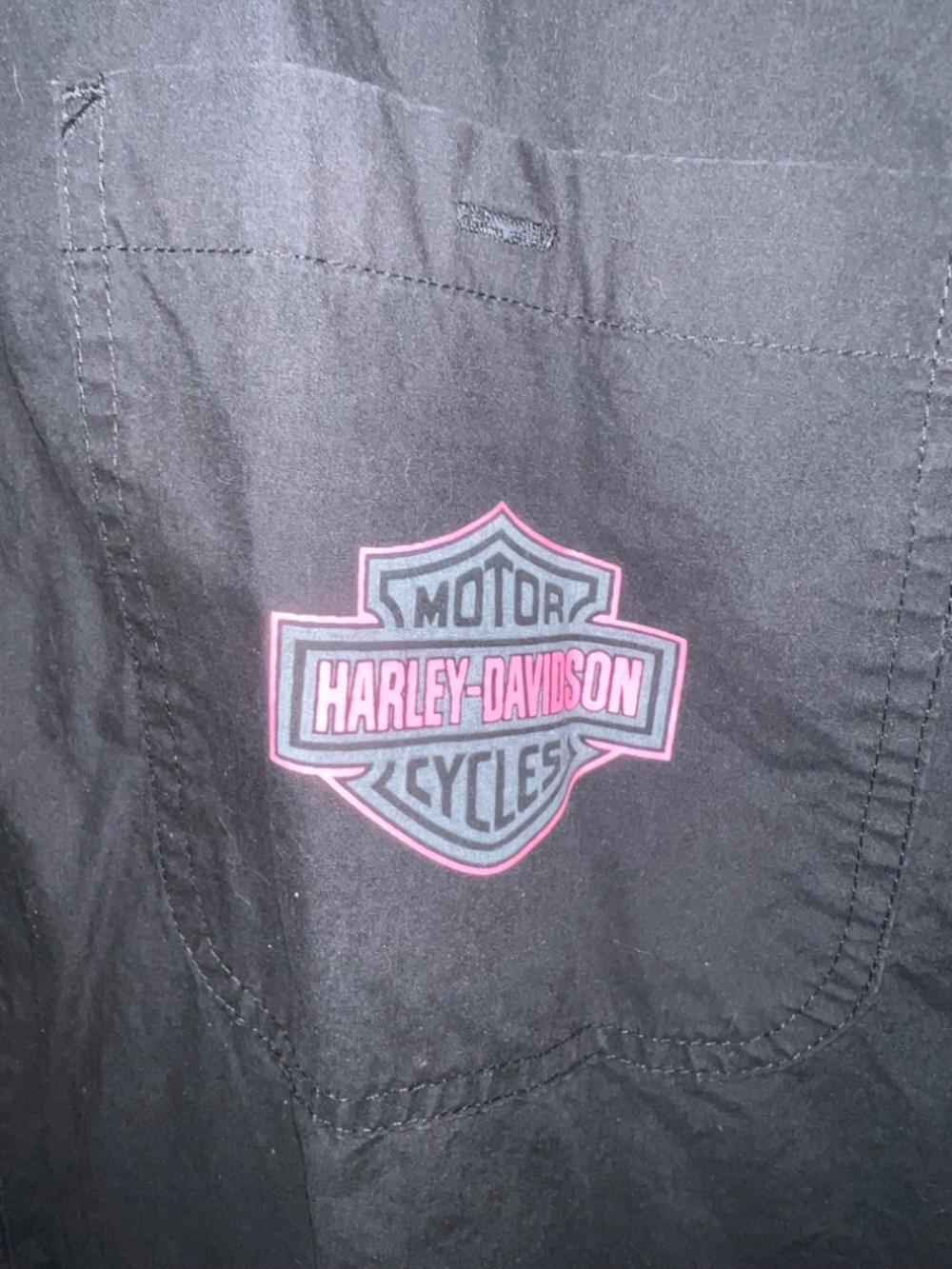 Harley Davidson Mens Breast Cancer Edition Button Front Shirt , Size XXL - Picture 3 of 4